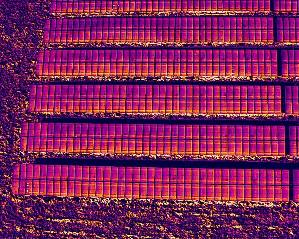 Termografia aérea dos módulos